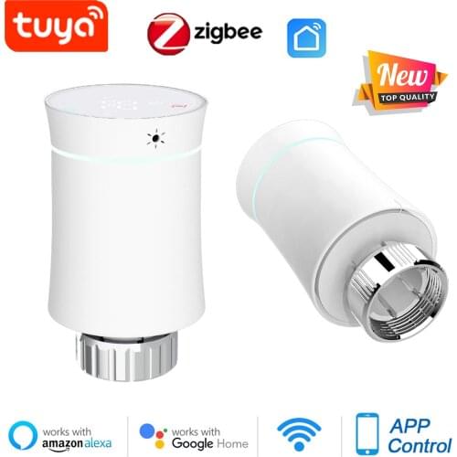 SHOJZJ Tuya ZigBee3.0 TRV New Radiator Actuator Valve Smart Programmable Thermostat Temperature Heater Voice Control Alexa