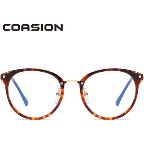 COASION Blue Light Blocking Glasses for Women Round Metal Frame Bluelight Glasses Radiation Ccomputer Gaming Glasses CA1639
