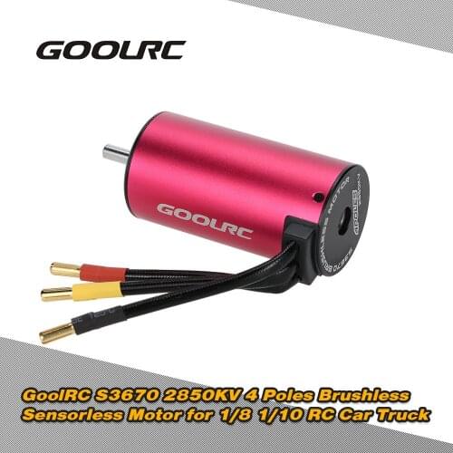Original GoolRC S3670 2850KV 4 Poles Brushless Sensorless Motor for 1/8 1/10 RC Car Truck