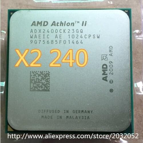 Original AMD Athlon II X2 240 CPU Processor (2.8Ghz/ 2M /2000GHz) Socket am3 am2+ 938 pin(working 100% Free Shipping)