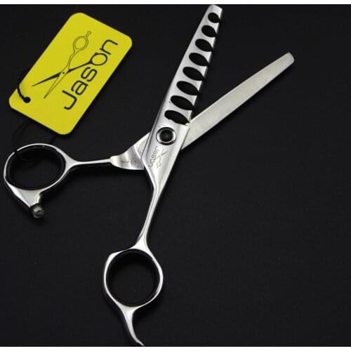 381# 5.75'' Brand Jason Hairdressing Scissors 8/14/18 Teeth Japan 440C Barbers Thinning Shears professional Human Hair Scissors