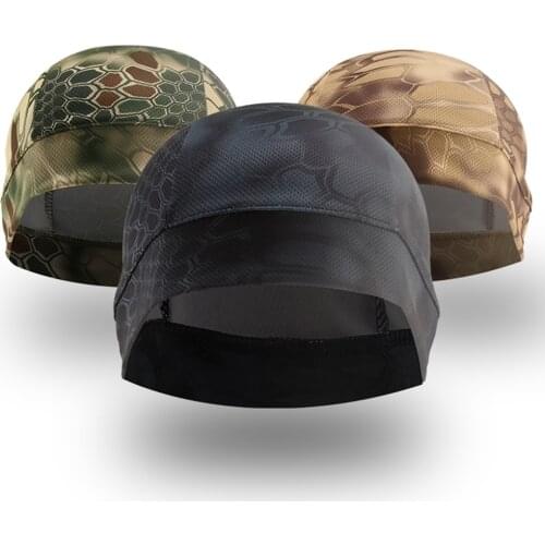 Mountain Bike Helmet Liner Hats Bicycle Durable Spandex Python Pattern Windproof Headwear Sports Cycling Equipment