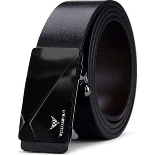 WilliamPOLO Genuine Leather For Mens High Quality Buckle Jeans Cowskin Casual Belts Business Cowboy Waistband Male Fashion1816p