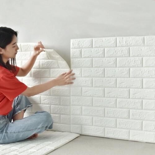 DIY Wall Stickers 3D Self-adhesive Wallpaper Home Creative TV Background Foam Wall Brick Decorative Waterproof Wall Sticker