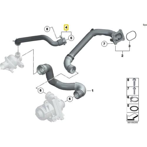 Radiator Hose Water Pipe Hose for BMW F07 F10 F11 F01 F02 11537580969 N54 N55 factory