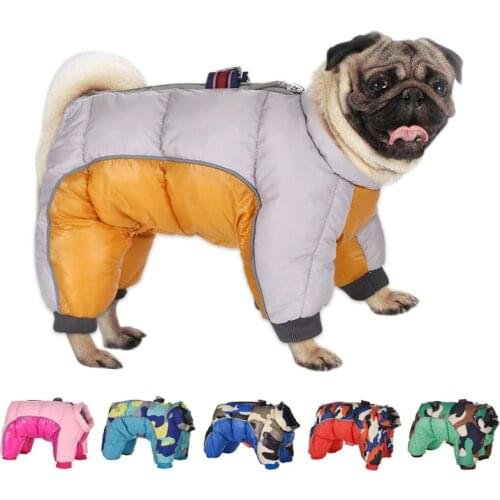 Thicken Warm Dog Clothes For Dogs Winter Puppy Pet Dog Coat Jacket Waterproof Reflective Clothing For Dogs French Bulldog Pug