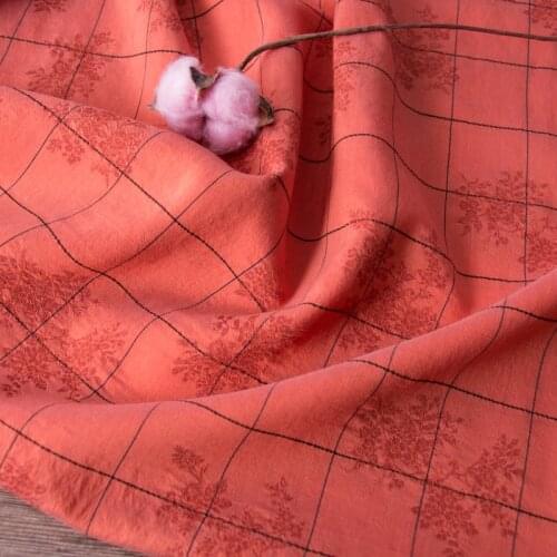 High quality silk yarn yarn dyed Cut flowers patchwork Thin style in spring summer tissu Top grade shirt clothing fabrics