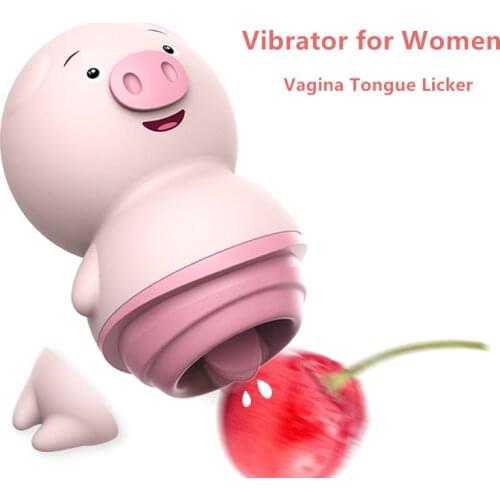 Female Masturbator Clitoris Stimulator Cute Pig Tongue Lick Vibrators Sex Toys For Adult