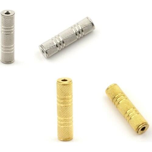 Gold Sliver 3.5mm Female To Female Audio Adapter Connector Coupler Stereo F/F Extension