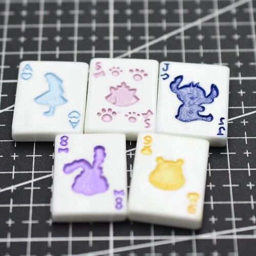 1pcs/lot resin flat back Simulation animal playing card 24mm Cabochons Scrapbooking Hair Bow Center DIY Christmas decration