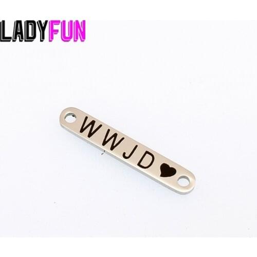 WWJD What Would Jesus Do Charm Stainless Steel Jesus Gifts Charms Diy Pendant High Polish Mirror Jewelry Charm 10pcs