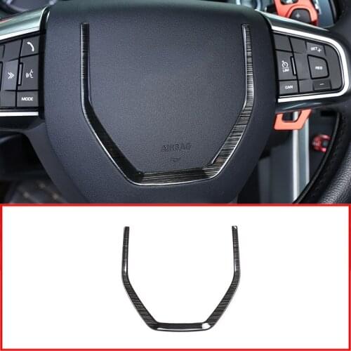 ABS Black Brushed Car Steering Wheel Trim Strip Sequins Decoration Sticker For Land Rover Discovery Sport 2015-2017 Car Styling