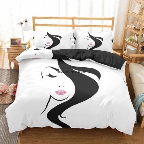 Abstract Face Duvet Cover Adults Home Textiles 2-3pcs Black Bedclothes 3D Print Bedding Sets Double Bed King Full Size 200x200