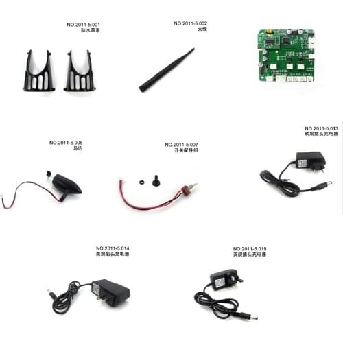 Flytec 2011-5 Fishing Tool Smart RC Bait Boat spare parts motor Receiver charger switch antenna Waterproof grass cover etc