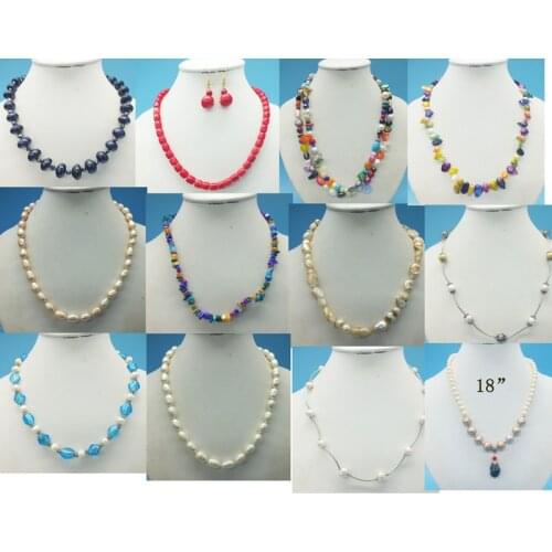 In stock ! Promotion, natural pearls. coral. Crystals, shells. . . . . . necklace