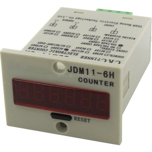 JDM11-6H AC 220V 110V 380V 36V AC/DC 24V 12V digital electronic counter relay JDM11 voltage level input production counter