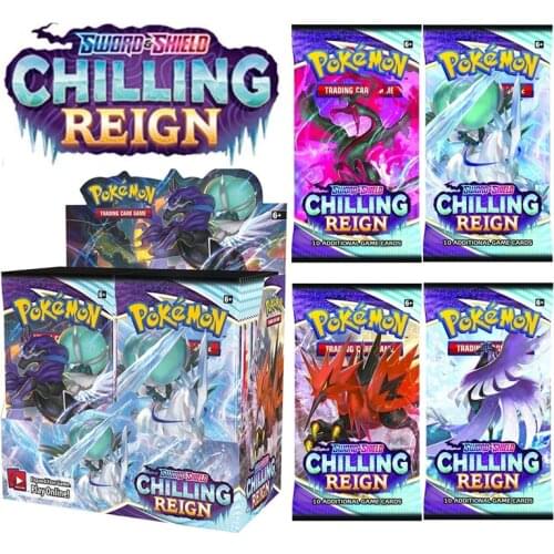 2021 NEW 360Pcs TCG: Sword & Shield Chilling Reign Calyrex Vmax Card 360pcs Pokemon Cards Booster Display Box Collection Card