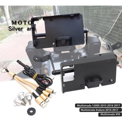 Motorcycle Mobile Phone Navigation bracket USB phone Charging for DUCATI MULTISTRADA 950 1200 1200S 2015-2017