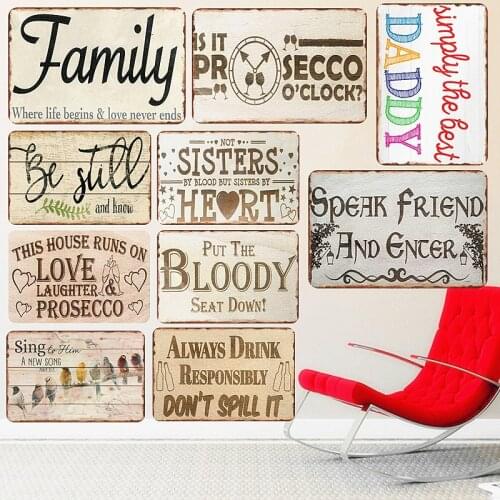 Best Daddy Plaque Vintage Metal Signs Bar Pub Decorative Plates Family Love Wall Stickers Home Sweet Home Art Poster Decor N249