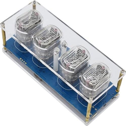 Metal Nixie Tube Digital Clock PCB Module Circuit Board With Acrylic Enclosure Box Universal DIY Kit For IN 12 No Tubes