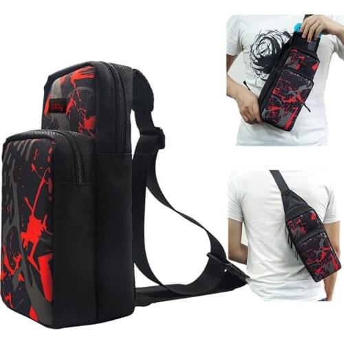Shoulder Storage Bag for Nintendo Switch Cross body Backpack with Breathable Mesh for Nintendo Switch Dock Joy Con Accessories