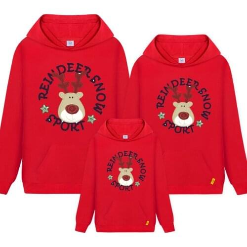 Family Matching Clothes Dad Mom and ME Hooded Sweater 2019 Father Mother Daughter Son Christmas New Year Cotton Sweater Outfits