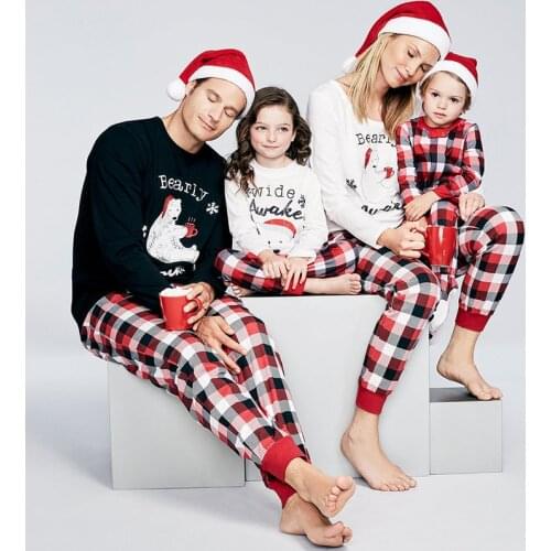 Family Matching Christmas Pajamas Outfit Cute Puppy Pattern Father son Mom and Daughter Matching Clothes Set Family Clothing