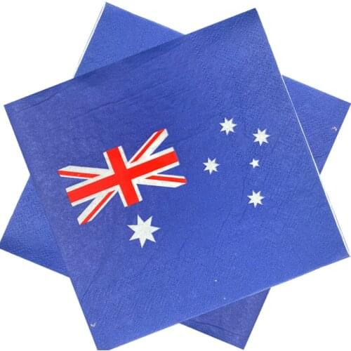 Omilut 20pcs Australian Napkins Australia National Flag Disposable Paper Celebrate Country Party Decor Supplies