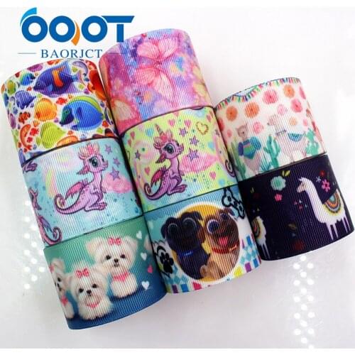 OOOT BAORJCT G-18801-727,38 mm 10 yards Cartoon Ribbons Thermal transfer Printed grosgrain Wedding DIY handmade material