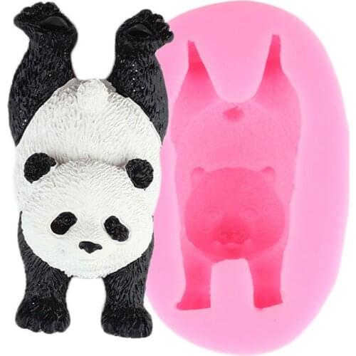 Panda Bear Silicone Mold Animals Chocolate Gumpaste Moulds Fondant Cake Decorating Tools Cupcake Topper Candy Resin Clay Molds