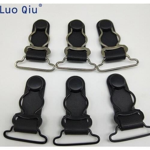 Suspender clip Plastic Metal Black Corset Leg Garter Belt Clip Hooks Ends Hosiery Stocking Grips 50 pcs/lot 25mm Luo Qiu