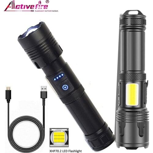 COB work light XHP160 9-core LED zoom flashlight super bright USB rechargeable 5-mode glare flashlight
