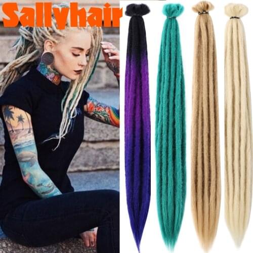 Sallyhair New Handmade Dreadlocks 22Inch Synthetic Dreadlocks Omber Colors Extension Crochet Braiding Hair