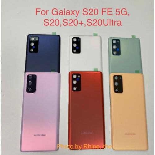 Samsung Galaxy S20 S20+ PLUS S20 Ultra G980 Battery Back Cover Door Housing Replacement Repair Parts + Camera Glass Lens Frame