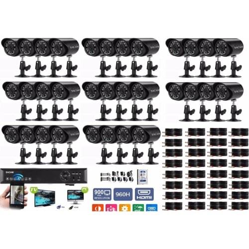 DVR Kit Home Security CCTV Camera System 32CH AHD W/ 32x HD 960P AHD Camera de segurida Surveillance System ONVIF DVR NTSC HDD