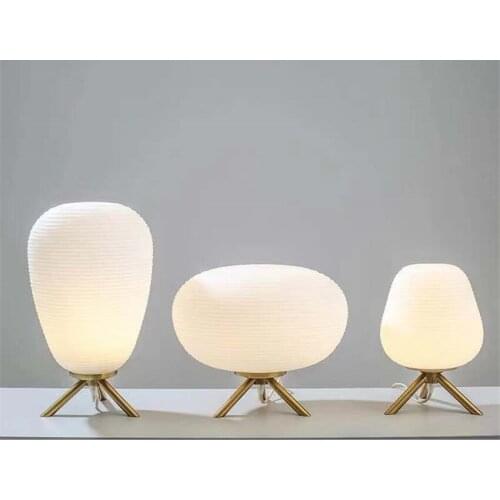 Nordic Lantern Shape Glass Table Lamps Modern Luxury Study Living Room Bedroom Bedside Triangle Rack Table Lights Deco Fixtures