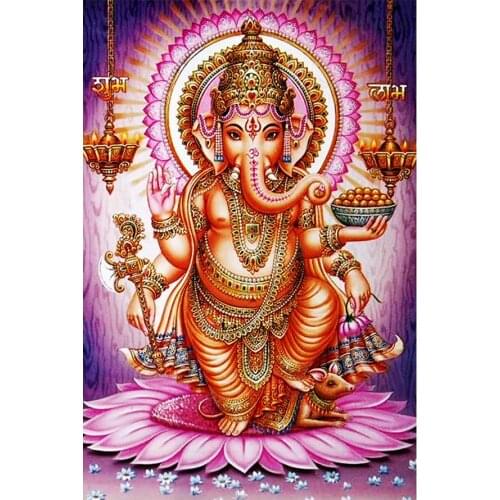 Elephant Head God Ganesha Diamond Painting Religion Portrait Round Full Drill 5D Nouveaute DIY Mosaic Embroidery Cross Stitch