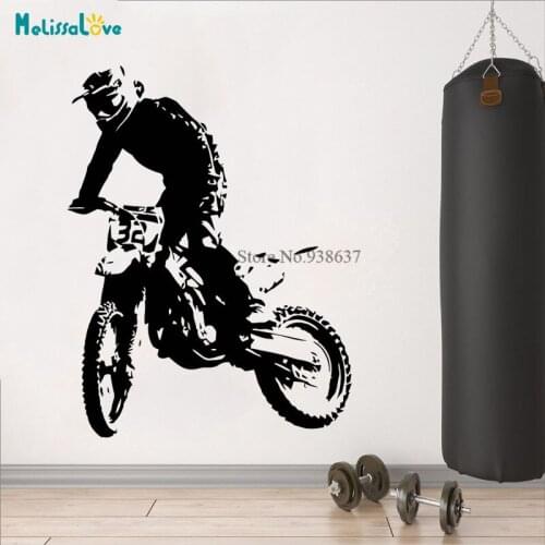 Motorcycle Ride Vinyl Wall Stickers Decal Sticker Bedroom Nursery Dirt Sport Bike Decor Kids Boys Room Design Wallpaper BA805