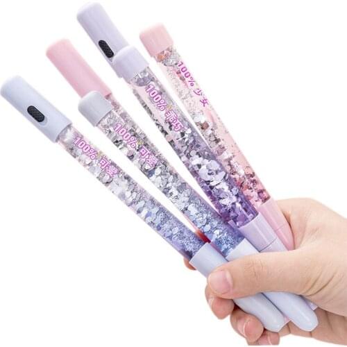 1 Pcs Cartoon Quicksand Pen Korean Creative Fairy Stick Cute Student Girl Small Fresh Magic Colorful Gel Pen Kawaii Stationary