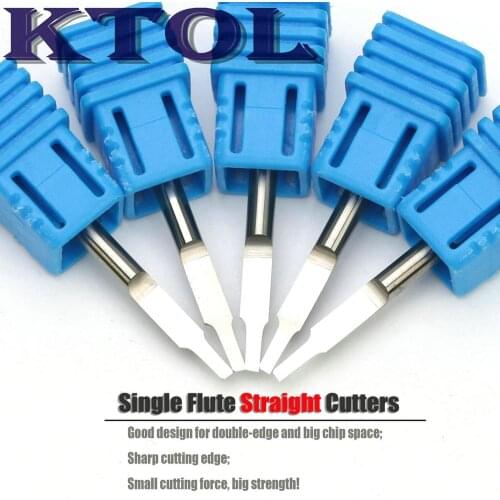 3.175*1.5*5mm 1 Flute Straight Milling Cutter CNC Tungsten Carbide Engraving Router Bits 10pc Acrylic End Mill Straight Bit Tool