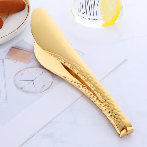 1x Stainless Steel Handle Utensil Kitchen Tongs BBQ Tongs Food Buffet Salad Tongs Clip Cook Bread Pizza Serving Kitchen Utensil