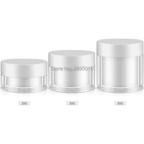 20g 30g 50g Empty Makeup Cosmetic Face Cream Jar Pot Bottle with white Pattern Cap Portable Box F543