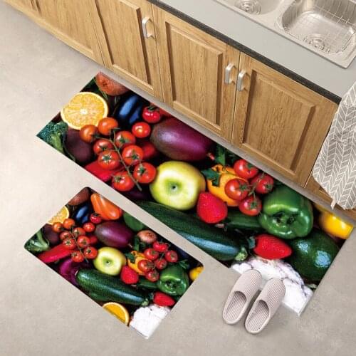 2021 Fresh Fruit Juice Pattern Hallway Carpets Kitchen Entrance Door Mat Flannel Anti-slip Area Rugs Living Room Bedroom Decor