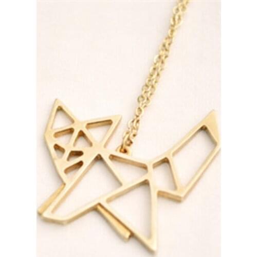 30pcs Fashion Designer Cute Origami Fox Pendant Necklace Simple Animal Jewelry InAccessories