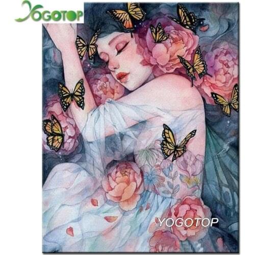 Diamond embroidery Sleeping Beauty 5d mosaic cross stitch picture of rhinestones wall decoration gift butterfly peony YY3426