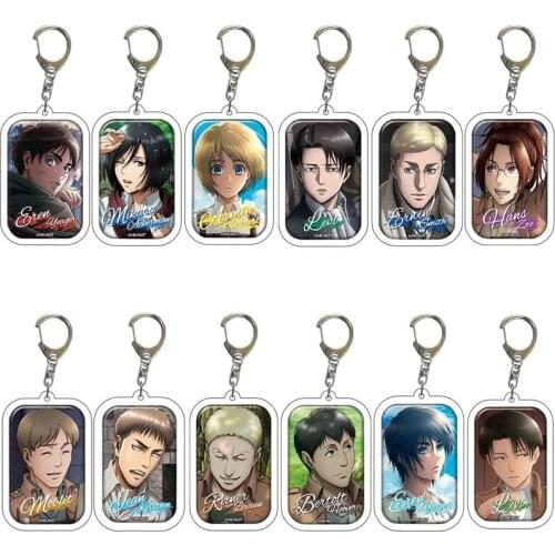 Attack On Titan Keychain Double Sided Acrylic Key Chain Pendant Anime Accessories Cartoon Key Ring Accessories