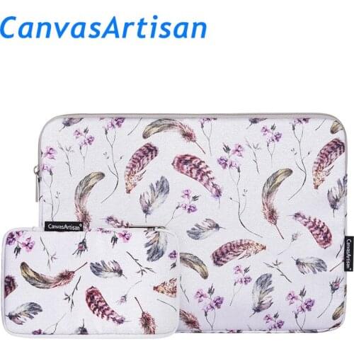 Brand CanvasArtisan Laptop Bag11,12,13,14,15,13.3,15.6, Colored Feathers Sleeve Case For Macbook Air Pro Computer,Dropship F054