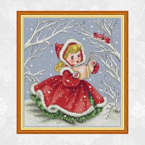 Read Aloud to the Birds Paintings Counted Print on Canvas Embroidery kits DMC 14CT 11CT Chinese Cross Stitch Needlework Sets