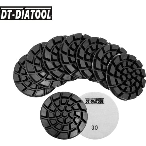 DT-DIATOOL 9pcs/set Dia 4inch Diamond Resin Bond Concrete Polishing Pads Nylon backed floor Renew Sanding discs Dia 100mm/4"