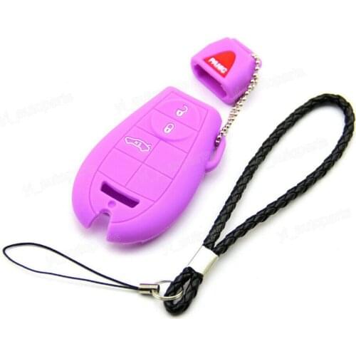 Purple Silicone Case Cover For Chrysler Dodge Jeep VW Remote Smart Key IYZ-C01C M3N5WY783X